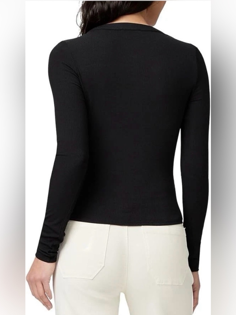 NWT PAIGE Sycamore V-Neck Black Cardigan w/ Striking Cut Outs, Size XS - Picture 2 of 3